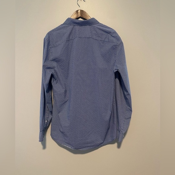 Men’s Micheal Kors Slimfit long sleeved dress shirt blue & white checker size XL - Picture 6 of 6